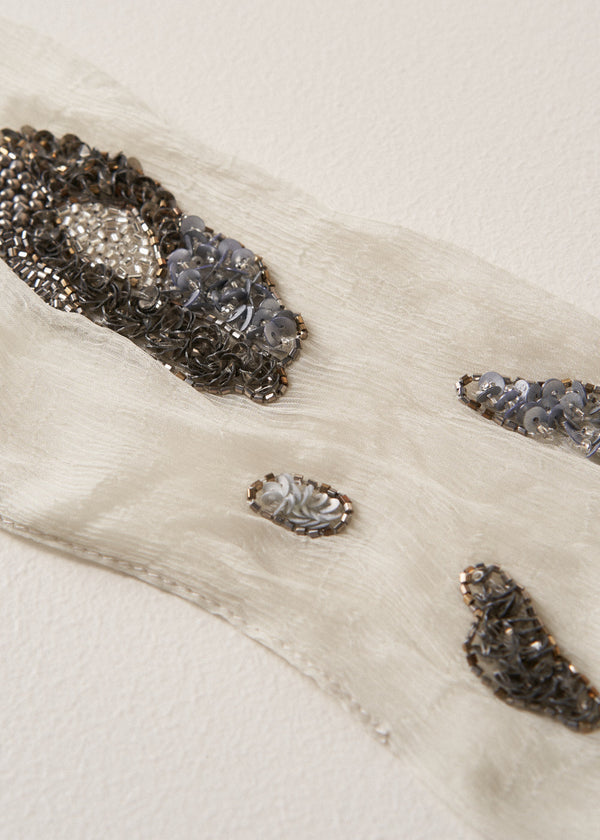 ALISON SEQUIN SCARF - WHITE