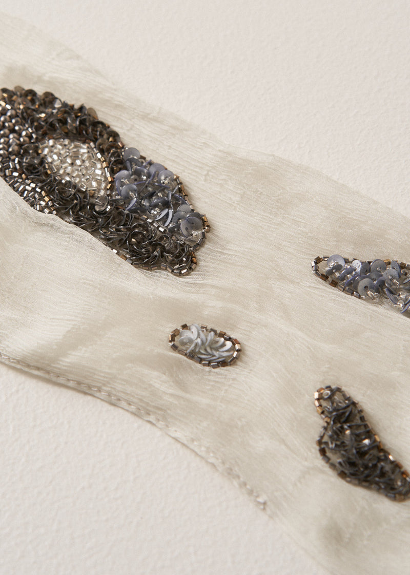 ALISON SEQUIN SCARF - WHITE