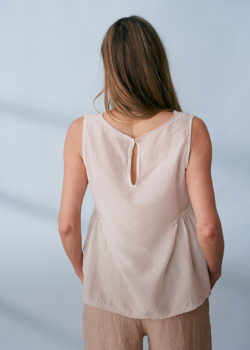 Silk blend peplum vest top