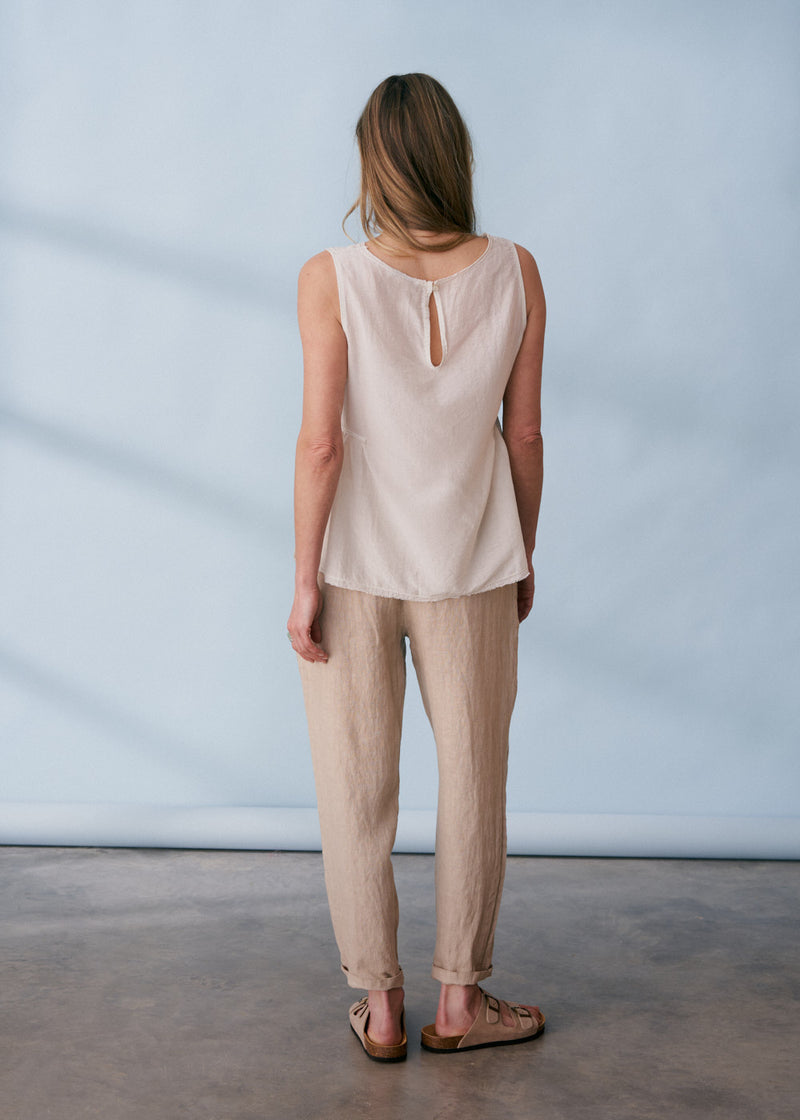 Silk blend peplum vest top