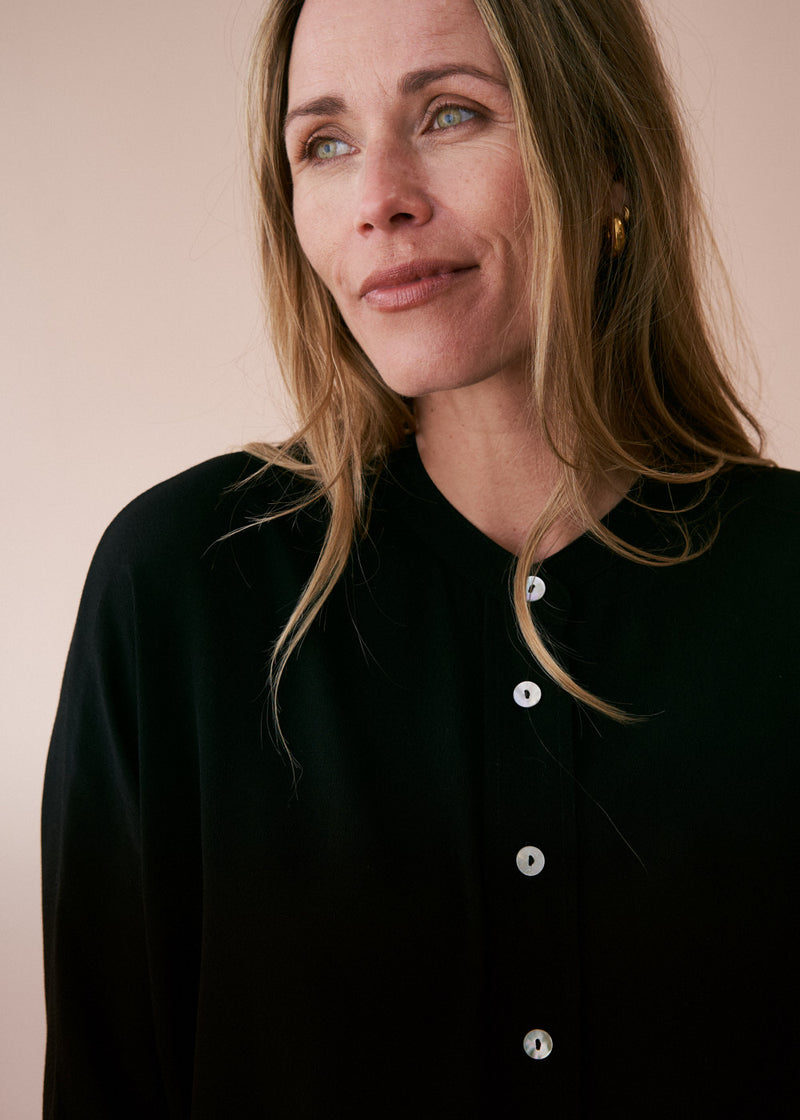 Black button down shirt