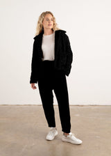 Black boucle short jacket