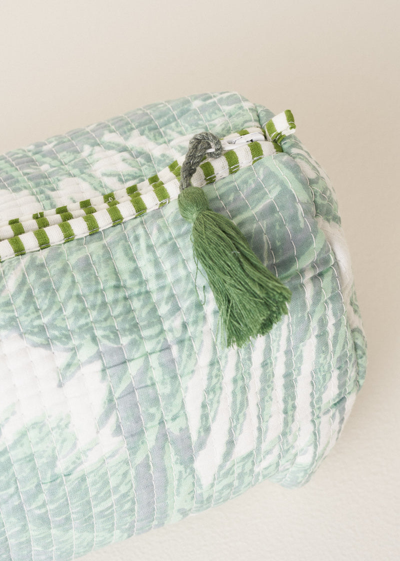 ANIKA WASH BAG - AQUA PALM