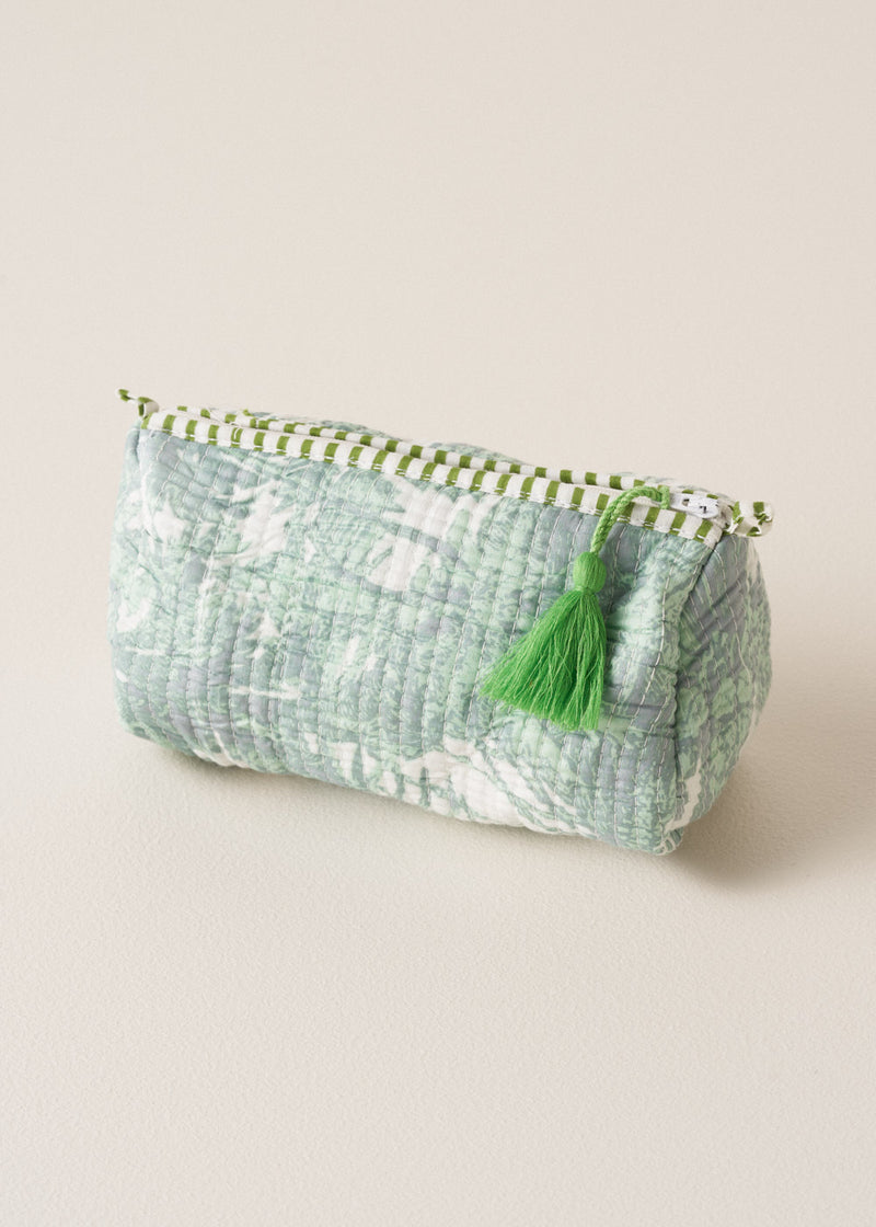 ANIKA WASH BAG - AQUA PALM