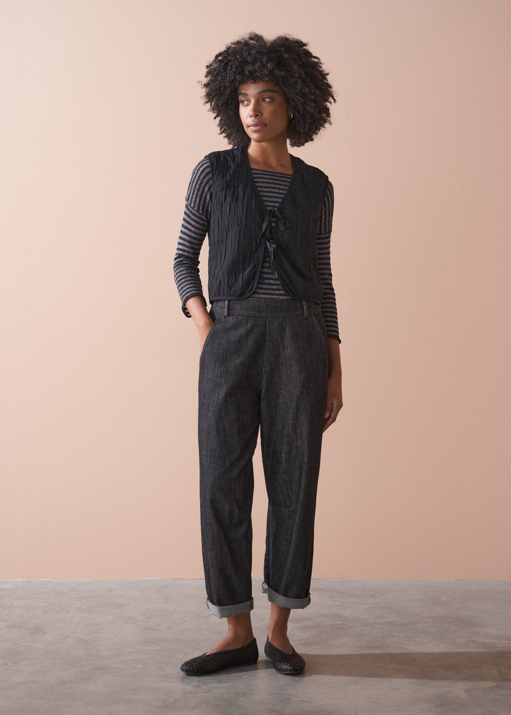 Arlo Textured Gilet | Women's Waistcoat | BUSBY & FOX