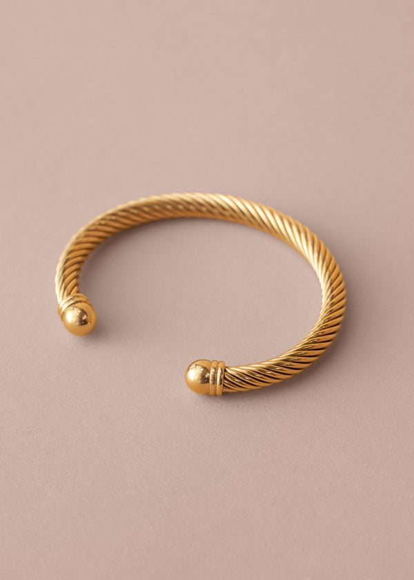 Gold twisted braid style bangle