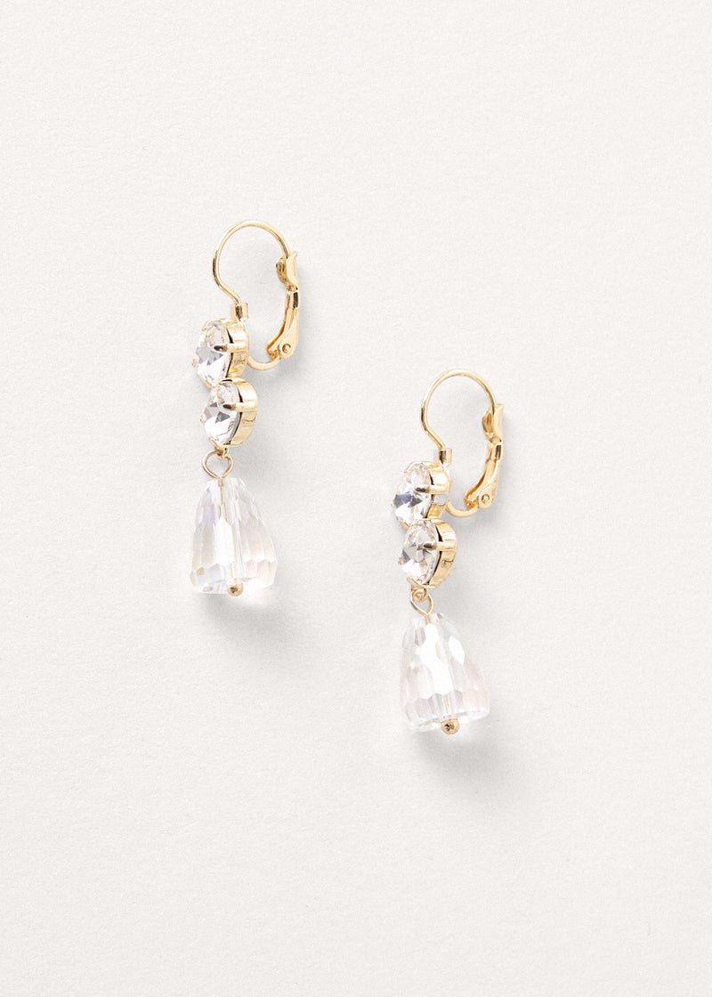 Clear crystal drop earrings