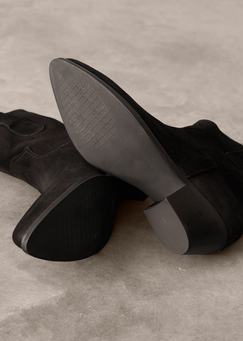 AUSTIN SHORT SUEDE BOOTS - BLACK