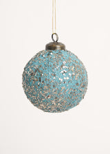 Turquoise bauble with silver flakes
