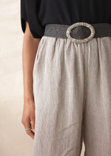 JUDITH WOVEN CHUNKY BELT - BLACK