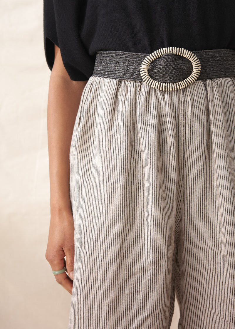 JUDITH WOVEN CHUNKY BELT - BLACK