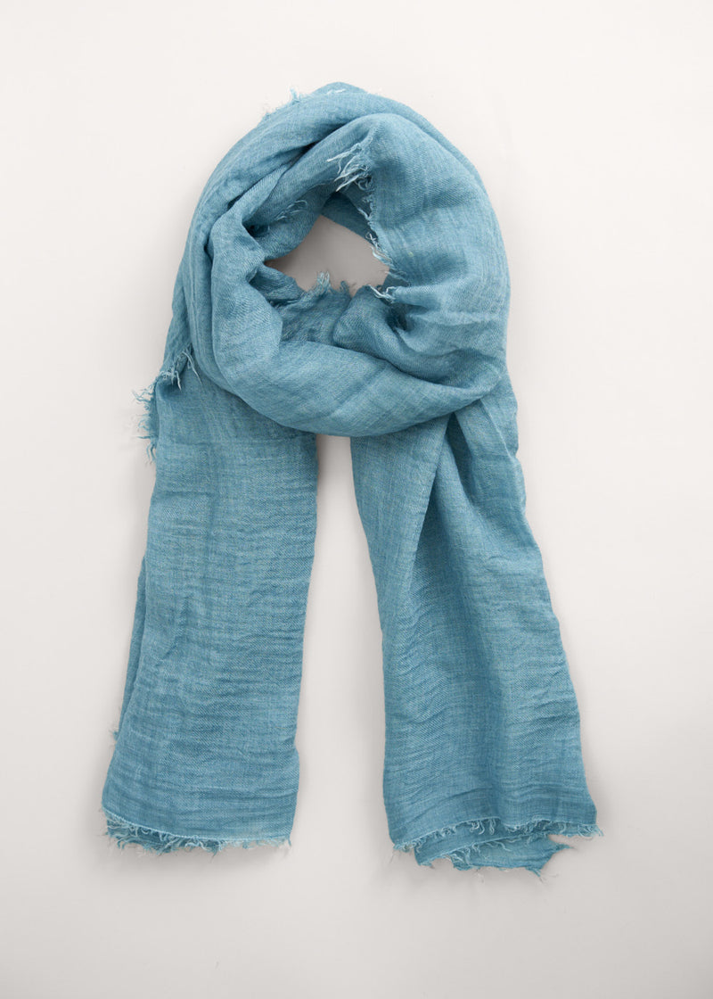 Blue wool blend scarf