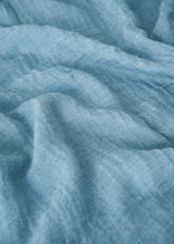 Blue wool blend scarf with raw hem