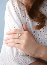 BERNIE CRYSTAL RING - CLEAR
