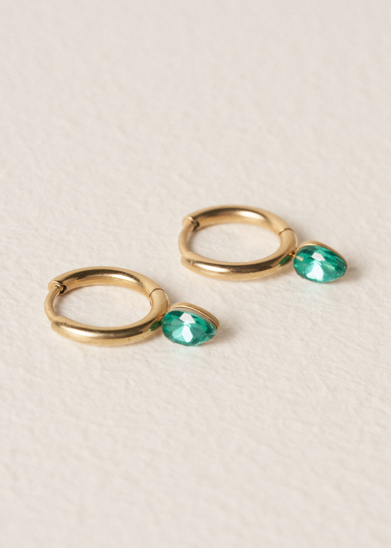 BETHAN DROP LOOP EARRINGS - TURQUOISE