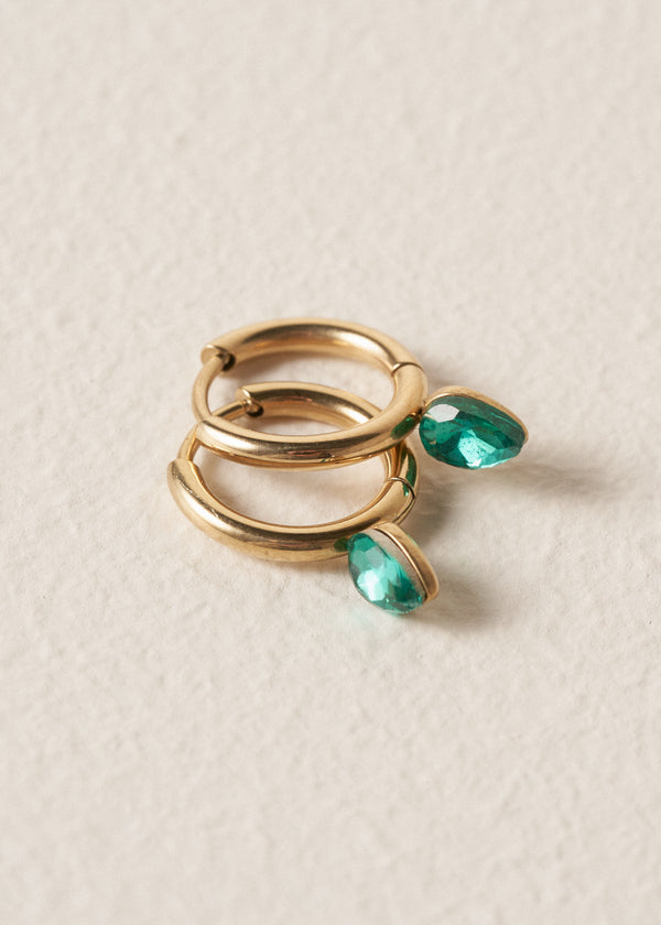 BETHAN DROP LOOP EARRINGS - TURQUOISE