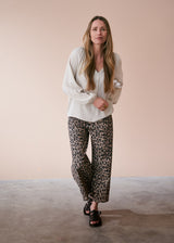 Oatmeal long sleeve blouse