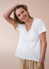 White v-neck cotton t-shirt