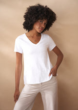 White v-neck cotton t-shirt