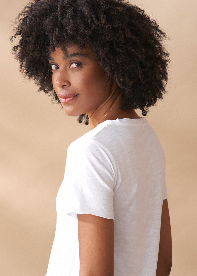 White v-neck cotton t-shirt