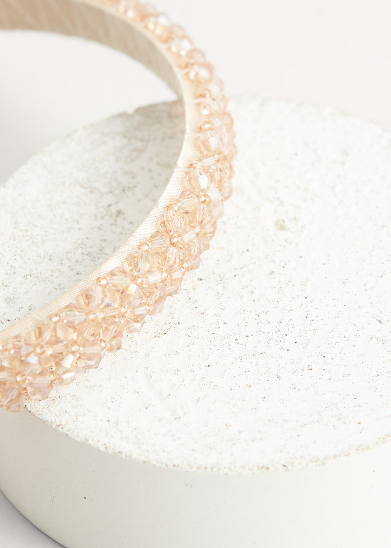 Blush thin beaded headband