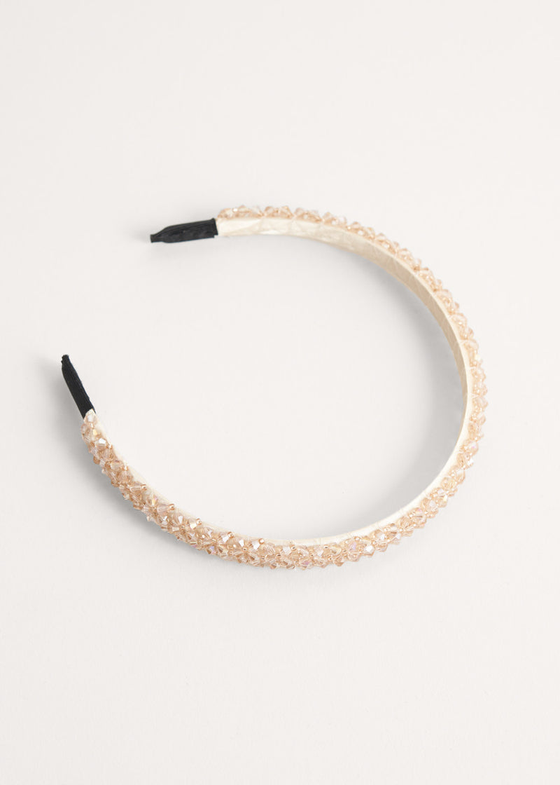 Blush thin beaded headband