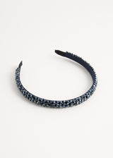Dark blue thin beaded headband