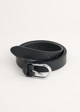 Black leather belt