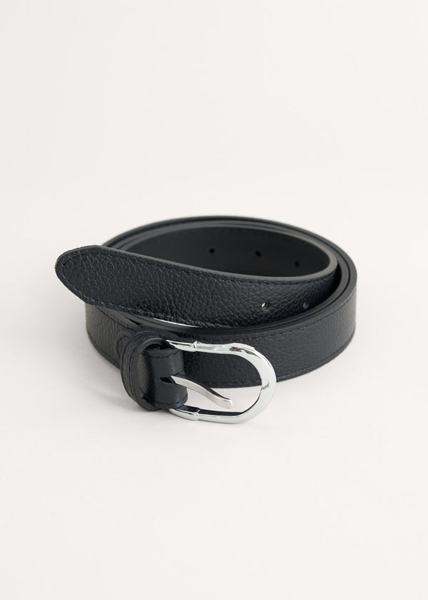 Black leather belt
