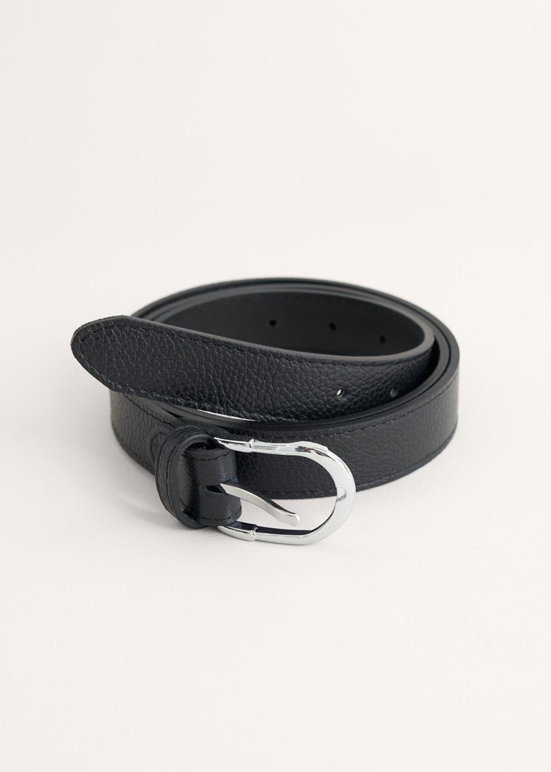 Black leather belt