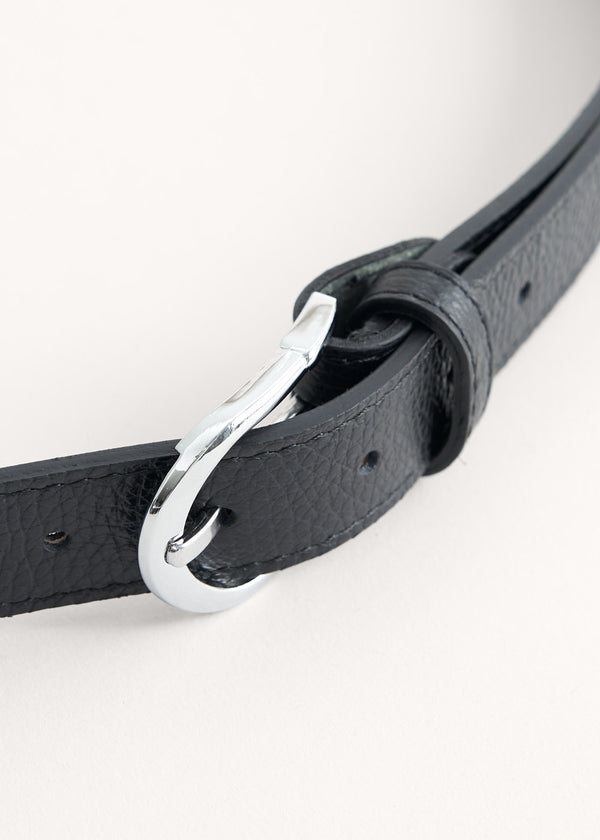 Black leather belt