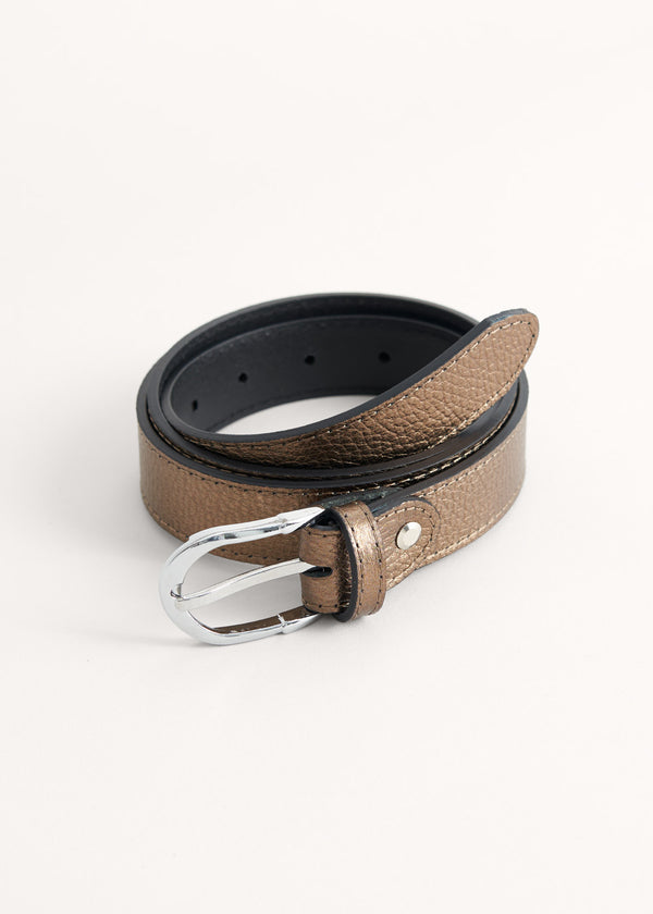 Champagne gold leather belt