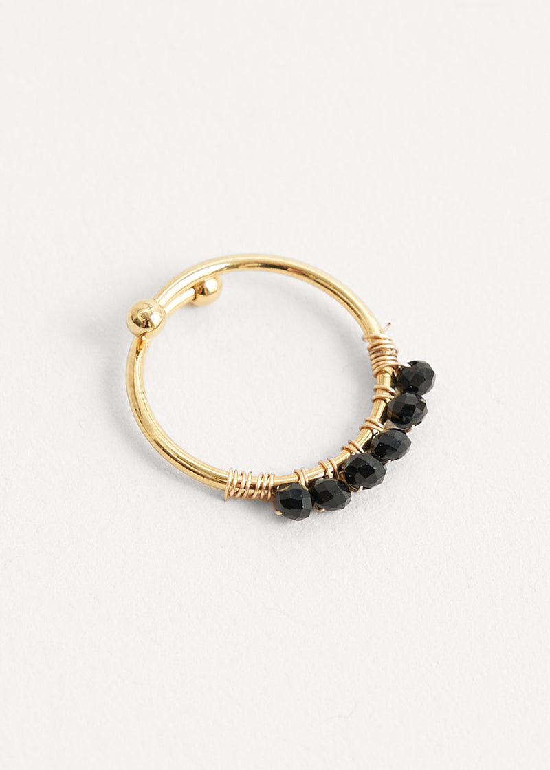 Black beaded ring