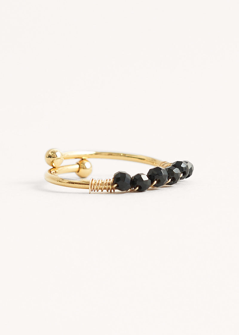 Black beaded ring