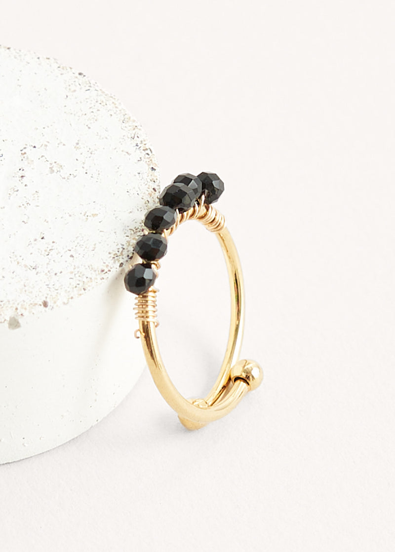 Black beaded ring