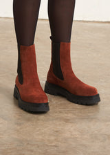 HANNAH HIGH TOP CHELSEA BOOT - RUST