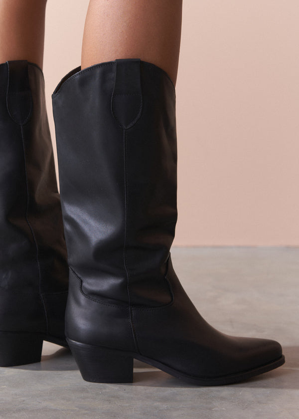 AUSTIN LEATHER BOOTS - BLACK