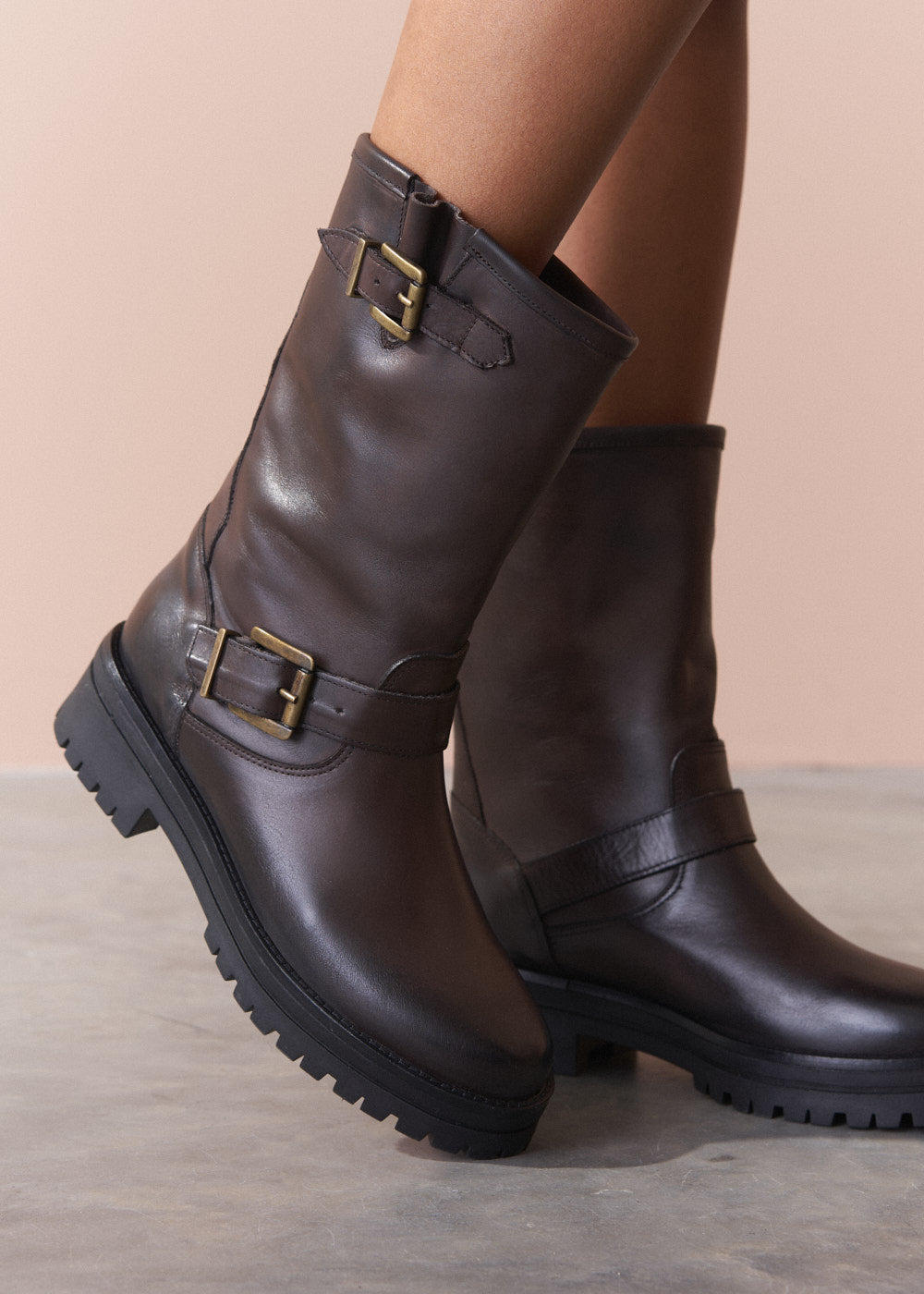 Busby & Fox Brown Leather Biker Boots