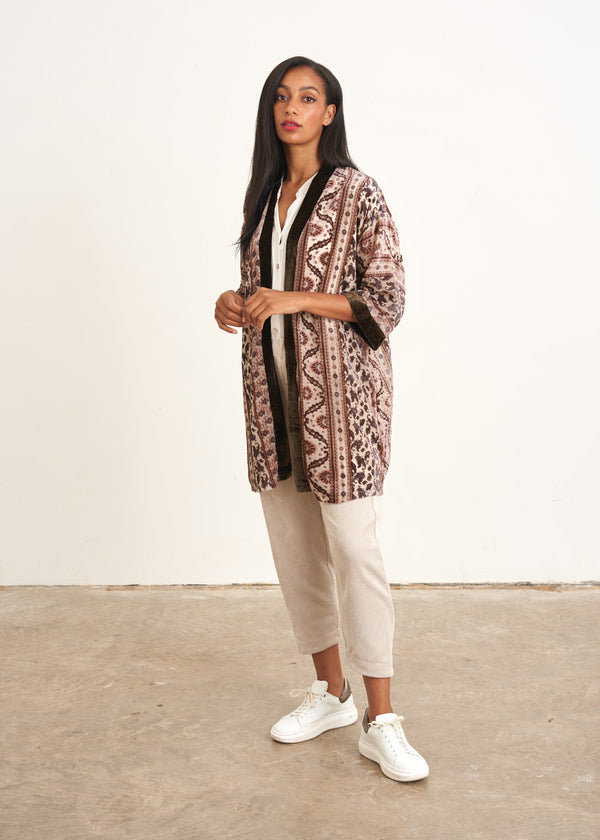 Brown devoré jacket