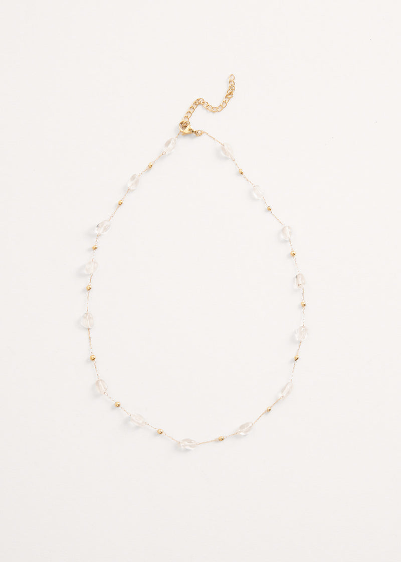 Short chain crystal necklace