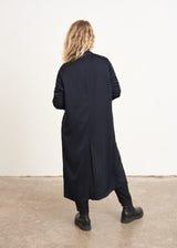 Longline dark blue satin jacket