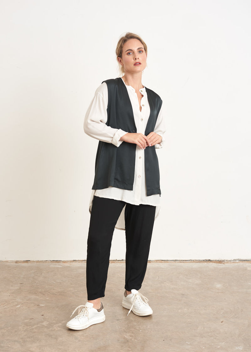 Dark blue satin waistcoat