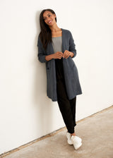 Dark blue mid length cardigan