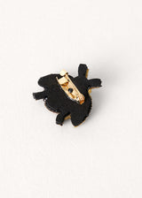 Beaded bumble bee brooch gold