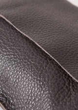 Dark brown leather flap cross body bag