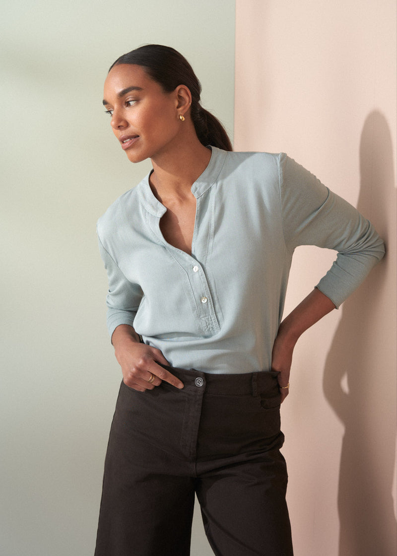CANDICE TOP - DUSKY BLUE