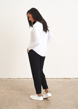 Long sleeve white top with button detail