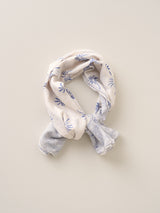 Neck scarf with floral pattern on a beige background