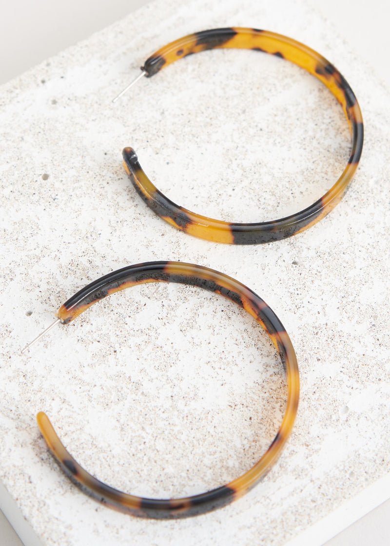 Large tortoiseshell hoop earrings
