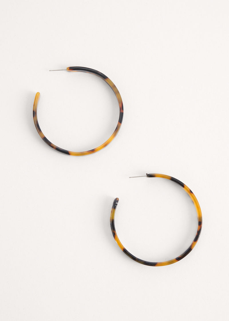 Large tortoiseshell hoop earrings